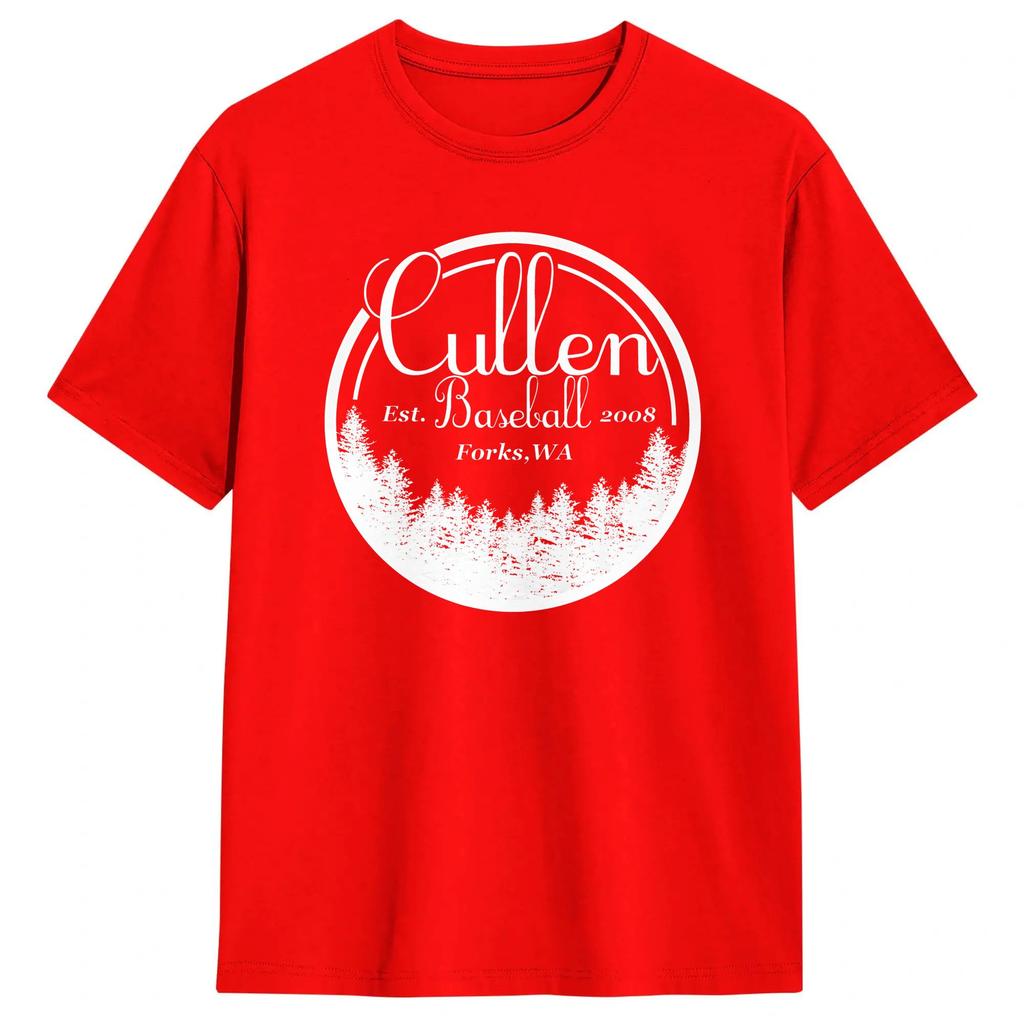 Cullen Baseball Twilight Tshirt Summer Pure Cotton Tshirts For Unisexs Print Tshirt Short Sleeve Y2k Fun Clothes