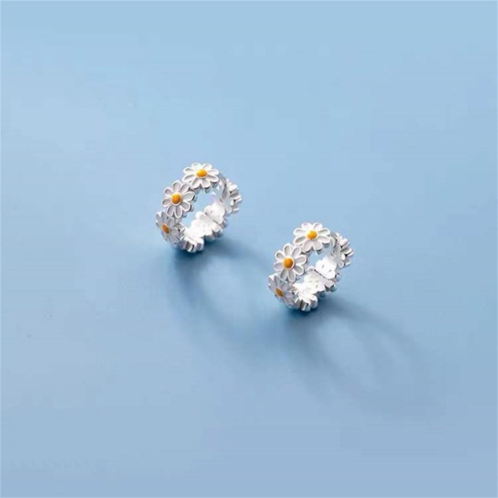 Korean Style Daisy Tulip Flowers Stud Earrings For Women Dropping Oil Pearl Crystal Earring for Women Girls Pretty Jewelry Gifts