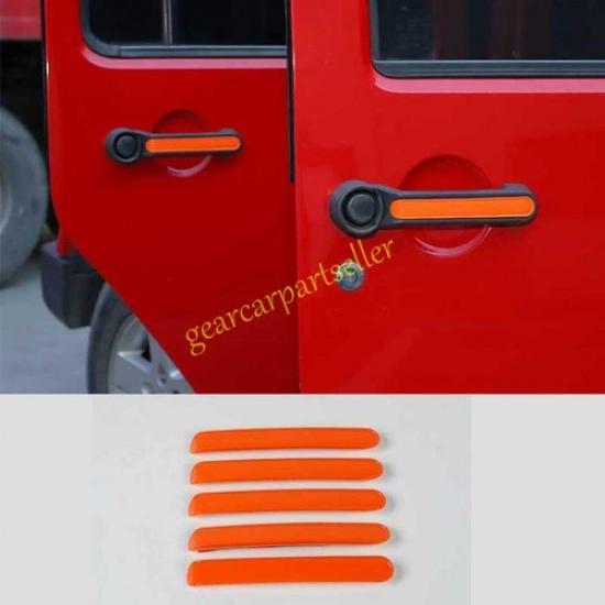 For Jeep Wrangler JK 4DR 07-2017 Vitality Orange Exterior Door Handle Strip