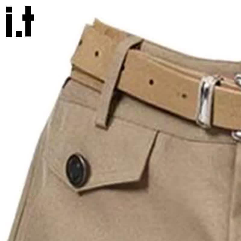 CHOCOOLATE Damen High-Waist A-Linie Cargo Rockshorts