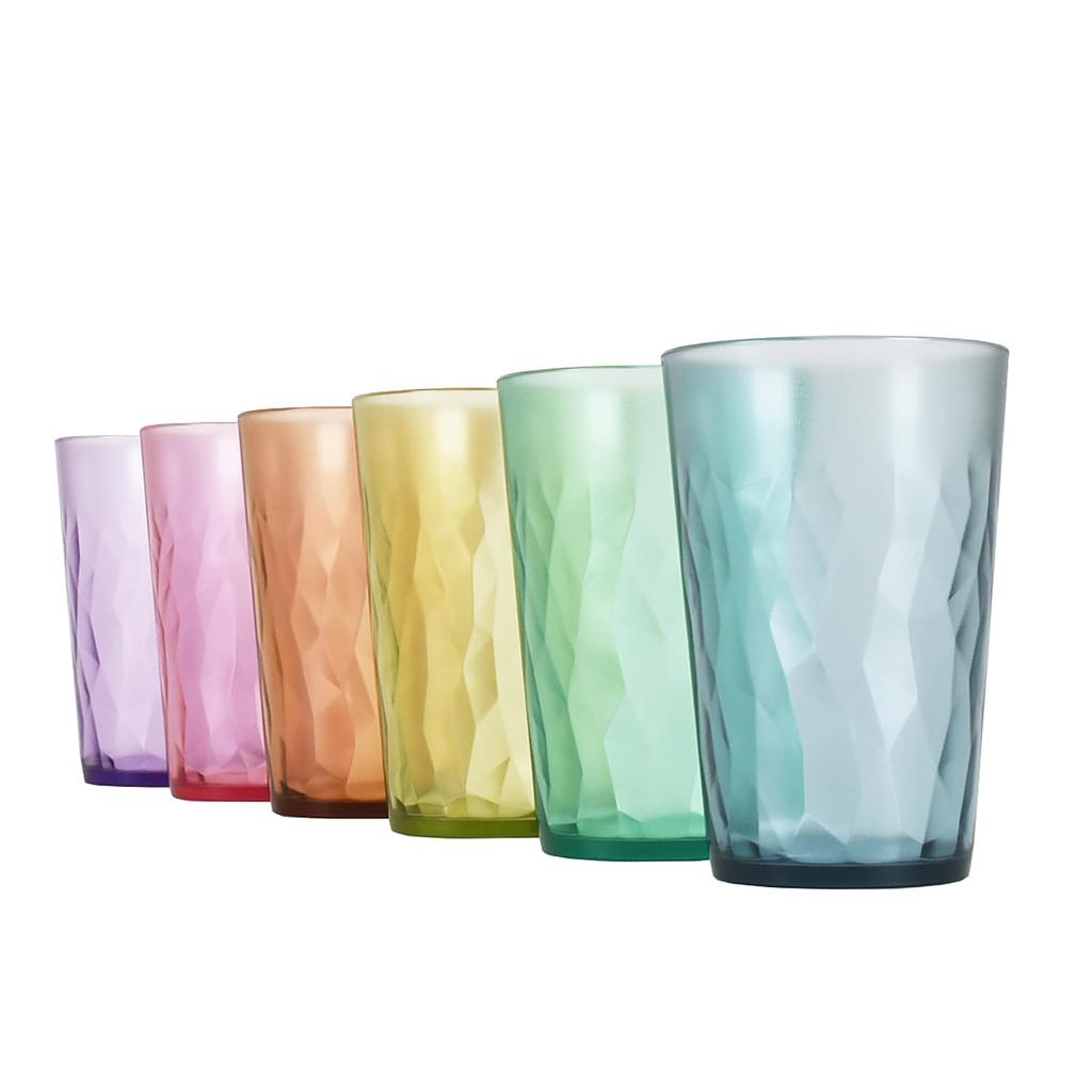 Claritte [Made in Japan] 350ml TumblersGlasses - Set of 6 - Shatter-Resistant, Non-Slip, Dishwasher Safe, Made with High-Grade Plastic - Perfect Gift