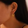 Chic Bow Coil Earrings: European & American Style In Stainless Steel