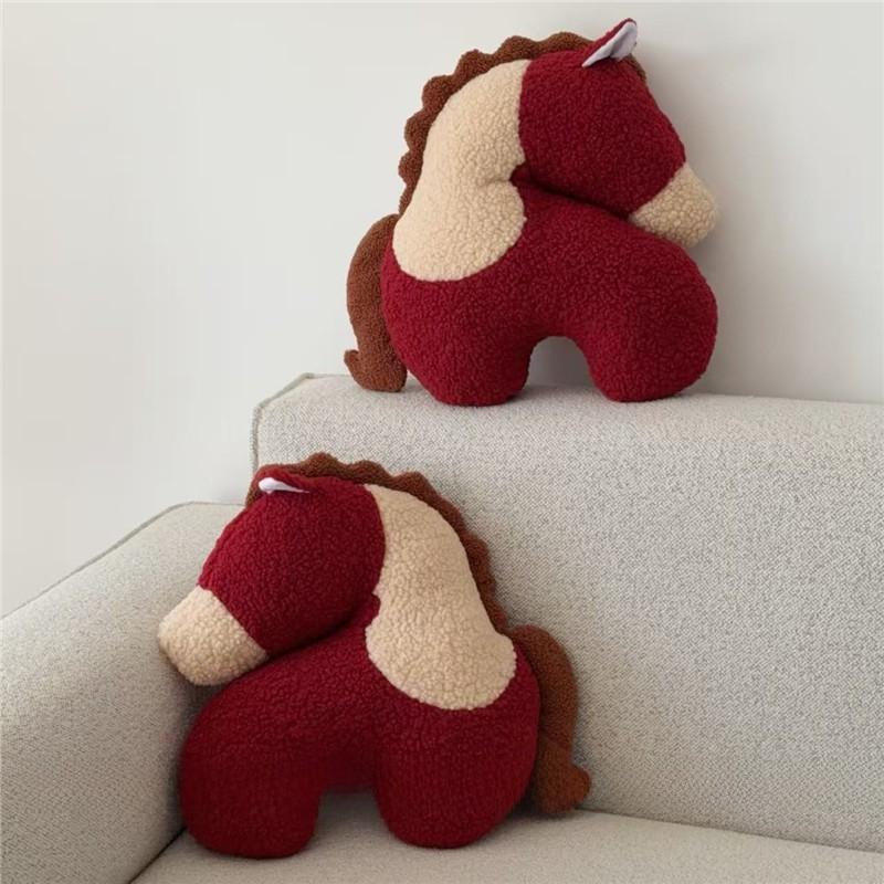 Of Year The Horse Cartoon Plush Cushion Toy Doll For Living Room And Seats Car