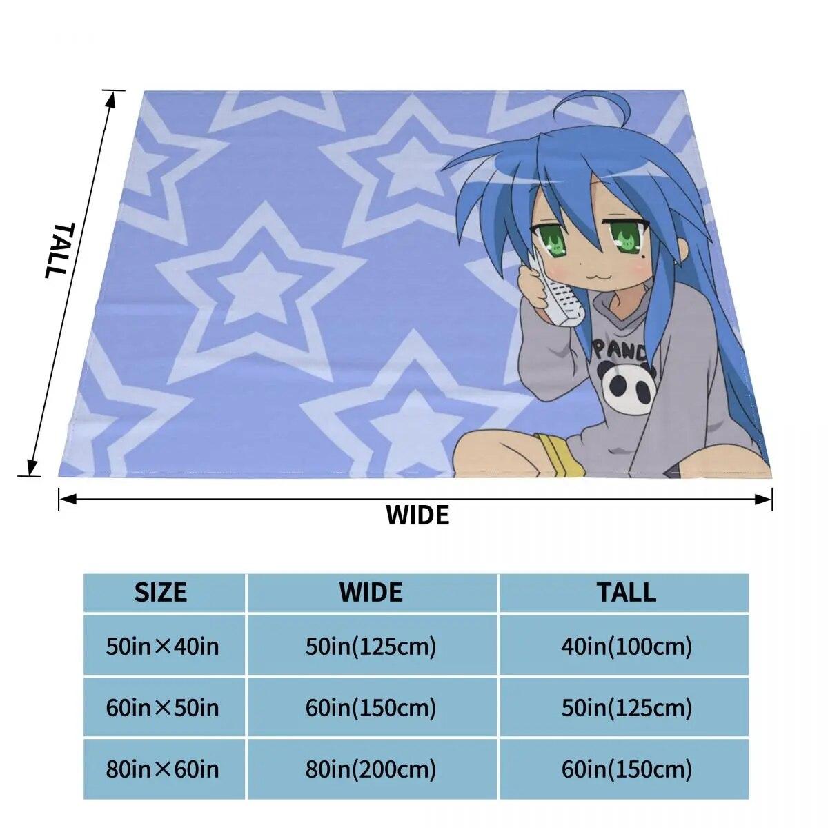 

Kawaii Konata Izumi одеяло, фланелевое зимнее одеяло Lucky Star, японское аниме, мягкие пледы для дивана, путешествия, плюшевое тонкое одеяло 75x100cm 30x40in