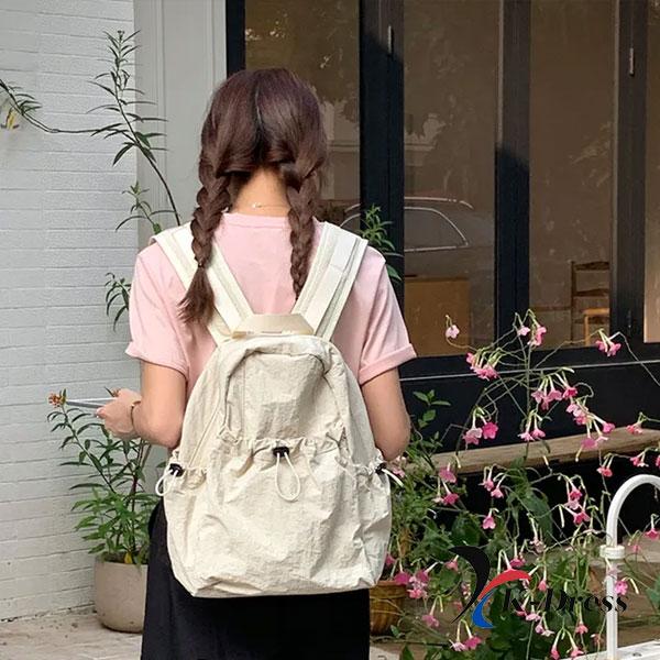 String Pocket Daily Bag Nylon Washed Waterproof Carry-All Backpack