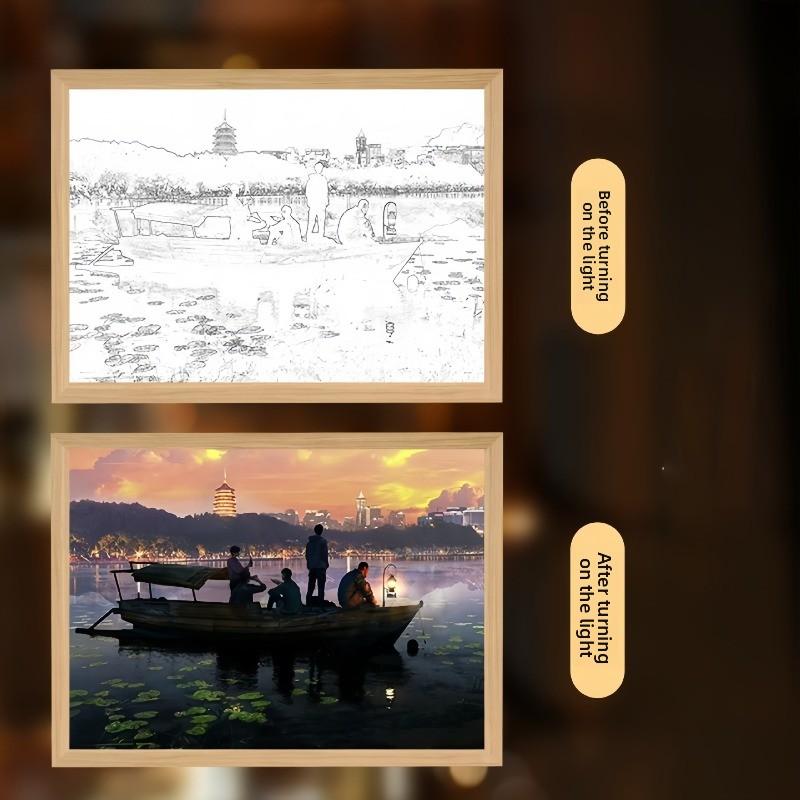 22cm/8.66in Anime Tomb Robbery Notes Light Painting Figures Peripherals Night Lamp Collectible Gift Birthday Bedroom Decoration