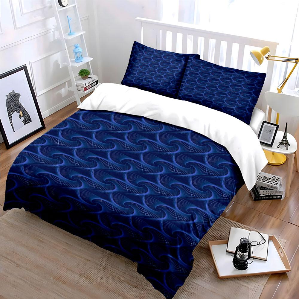 Blue swirling wave pattern. Bedding sets Duvet cover sets Duvet covers Pillowcases(1*Duvet Cover 2*Pillowcases without duvet insert)