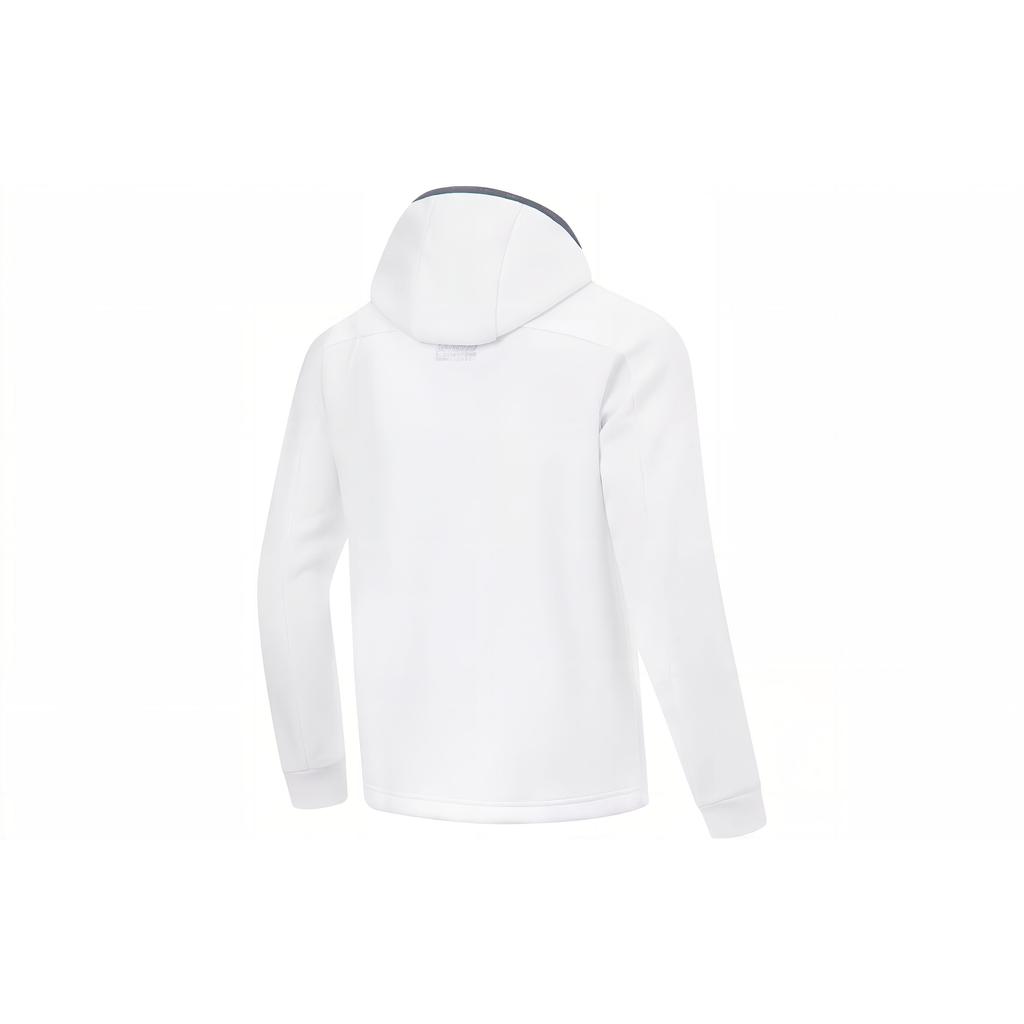 Li Ning Fitness Series Solid Color Hooded Sports Cardigan Sweatshirt Men Sweatshirts Standard-White AWDT439-5