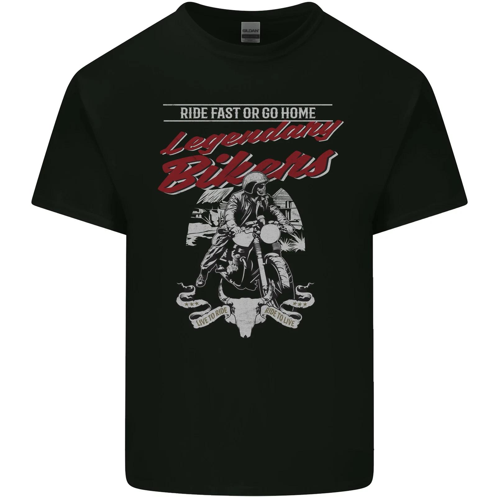 Legendary Bikers Skull Motorcycle Motorbike Kids T-Shirt Childrens S