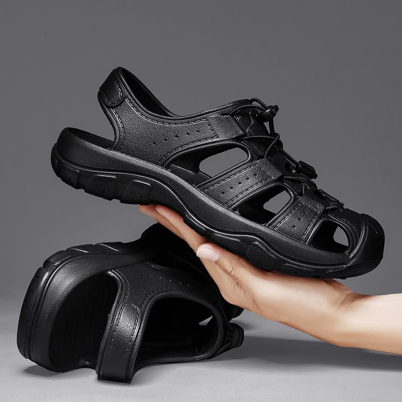 Summer Men Sandals Leather Mens Casual Shoes Slippers Fashion Roman Shoes Breathable Outdoor Sandals for Men Beach Shoes