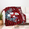 Christmas Snowman Buffalo Plaid Holiday Greeting CardBlanket Flannel Throw Blanket for Sofa, Bed, Travel, Camping, Office, Couch, Chair, And