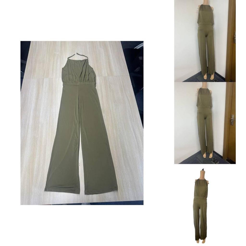 Streetwear-Jumpsuit für Damen mit Patchwork-Design und High-Waist-Passform