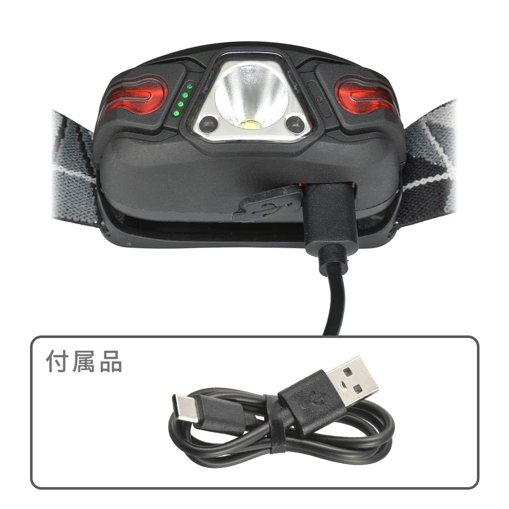 OHM Rechargeable LED Headlamp with Motion 350 Lumens OHM Electric Sensor, LC-CS35A7 08-0943