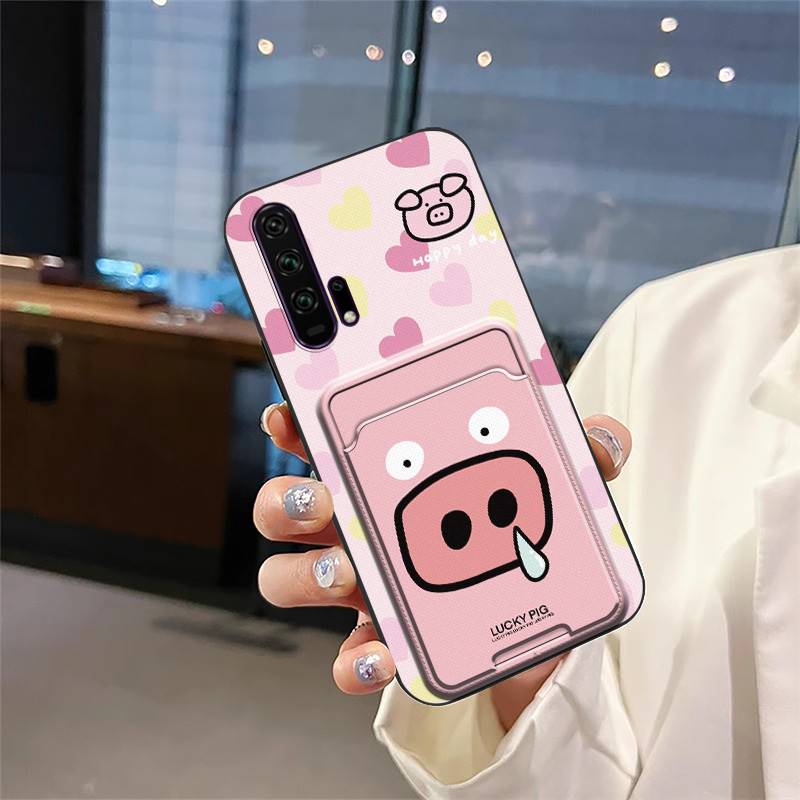 Protective Card Bag Phone Case For Huawei Honor 20 Pro Fashion Design Durable Cover Card Slot Waterproof Cartoon Cute