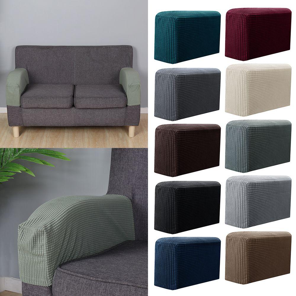 2PCS Removable Furniture Stretchy Couch Arm Protector Armrest Covers Home & Living Sofa Cover