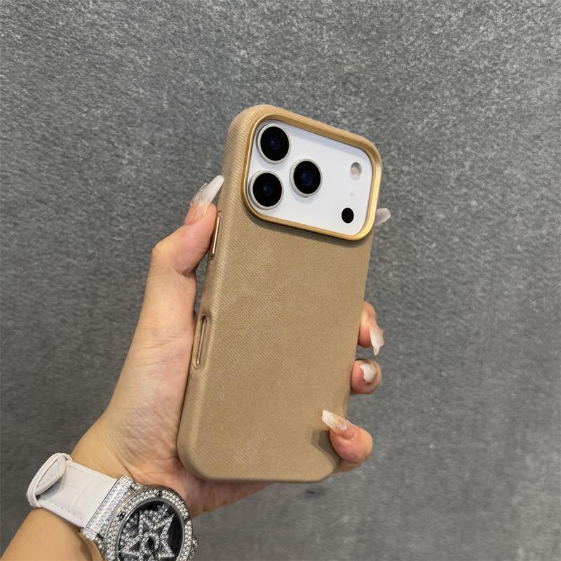 Business Commute Flannel Fabric Magnetic Charging Hard Case For IPhone 17Pro Max Air 16 15 13 14 12 Alloy Button Anti-drop Cover