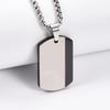 Blank Tag Men's Pendant Necklaces Stainless Steel Chain Necklace Square Pendant  For Men and Women