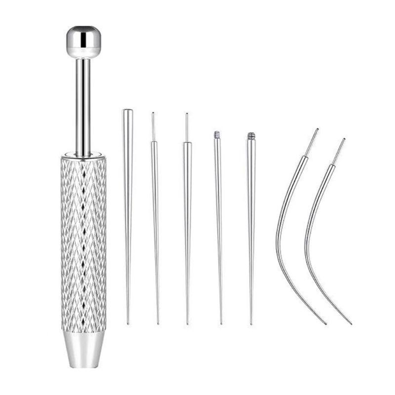 Practical Piercing Tool Set Stainless Steel Texture Suitable for Body Jewelry Insertion from 14G to 20G Safe Applicator