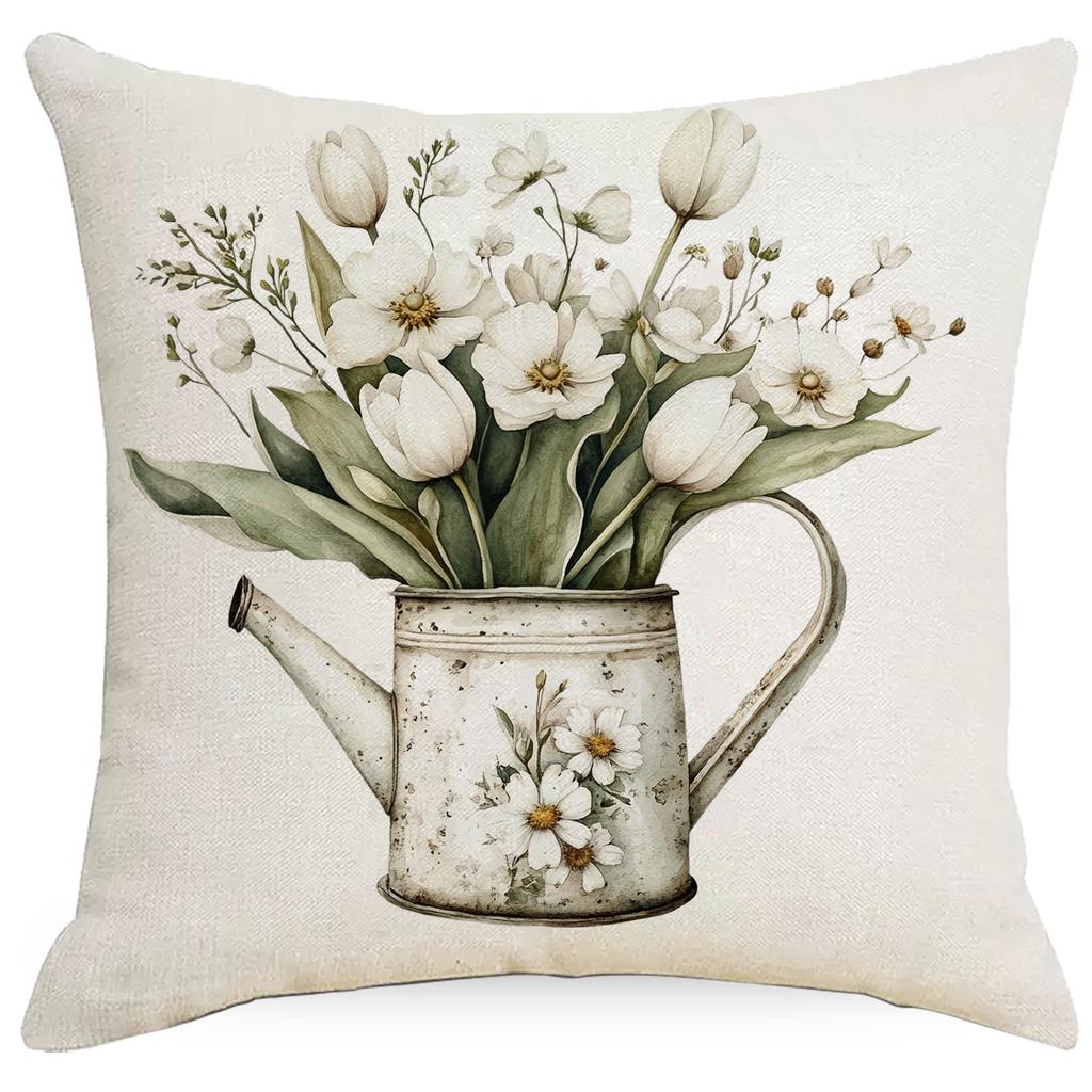 Retro Farmhouse Pillowcase Floral Animal Home Sofa Cushion Pillowcase