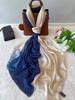 [BYSIFA] Long Satin Silk Scarf Winter Ladies Gradient Green Scarf Shawl Top Grade Brand Scarves Simple Plain Head Scarf 180*90cm