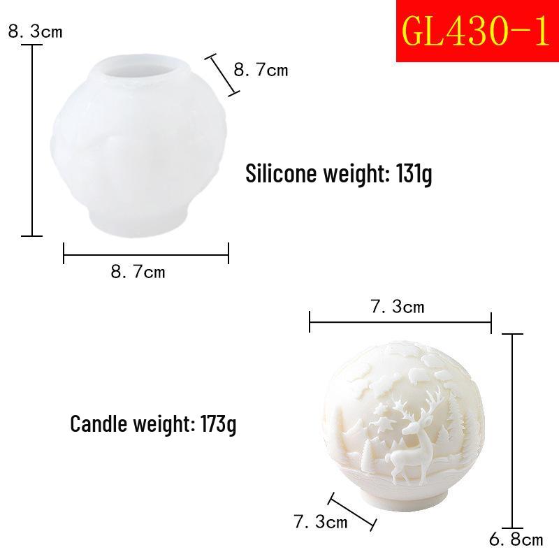 Christmas Ball-Shaped Silicone Candle Mold for DIY Aromatherapy & Plaster Decorations