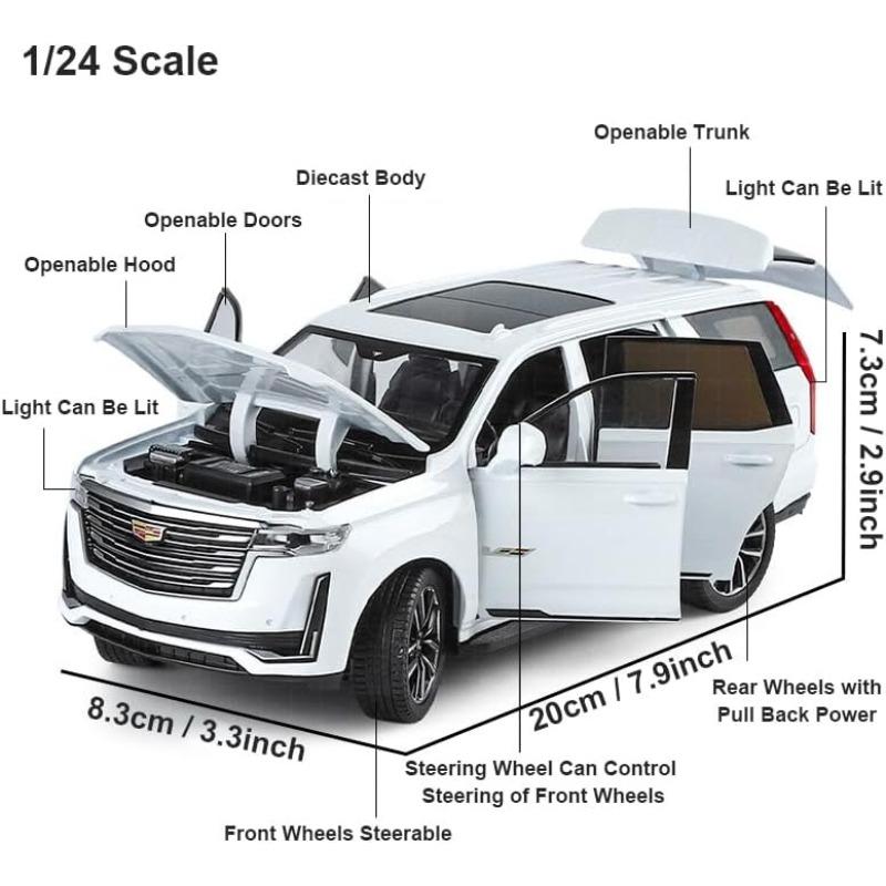 1/24 Masto Cadillac Escalade Metalinis Lydinio Diecast Transporto Priemonės Modelis Automobilio Žaislas Kolekcinis Modelis Escalade su Garsu Šviesa ir Atitraukimo Jėga Žaislai Dovanos