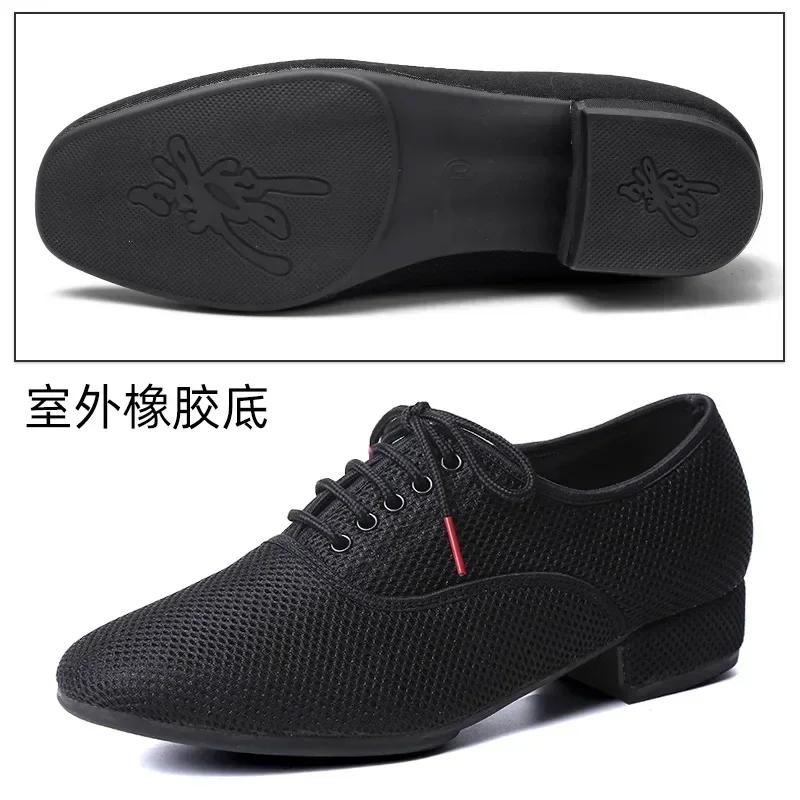 Männliche Latein-Tanzschuhe Herren Salsa Jazz Tanzen Jungen Ballsaal Modern Tango Schuhe Schwarzes Mesh Weiche Sohle Mann Trainingsschuhe 39-46