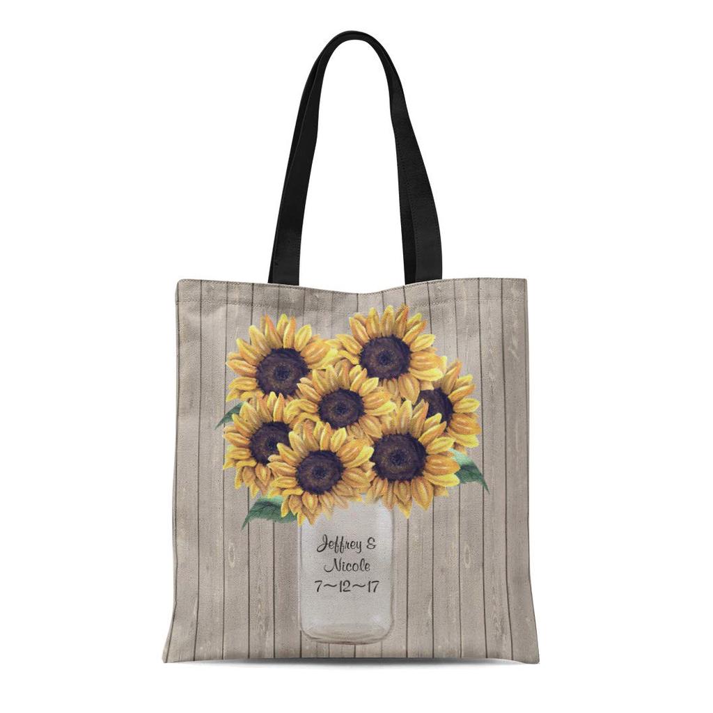 sunflower reusable shopping bolsas