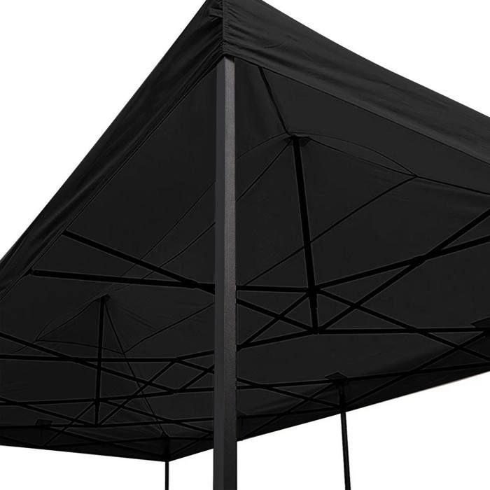 Faltpavillon - Tourtecs 3x6 m - Schwarz - Transparente Wände - Verzinkter Stahlrahmen