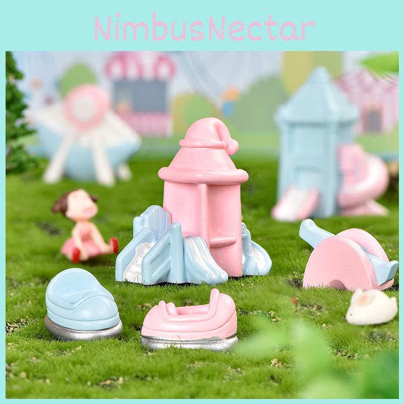 Adorable Resin Playground Micro Landscape Diy Cake Decoration Accessories Ferris Wheel Slide Carousel