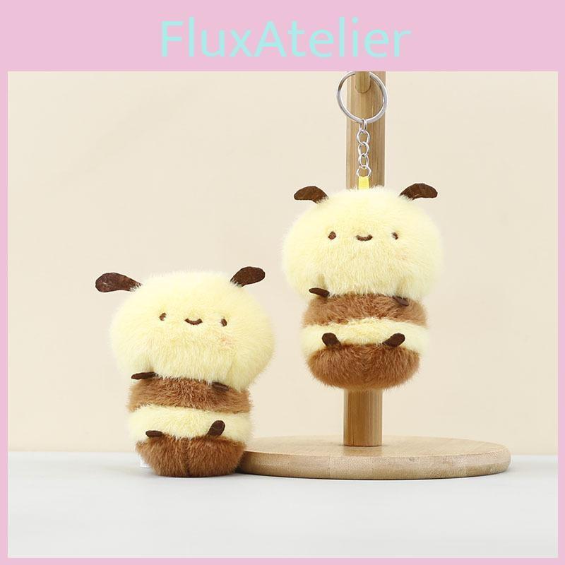Bee Plush Cartoon Keychain Pendant Short Animal Toy Bag Decoration Children