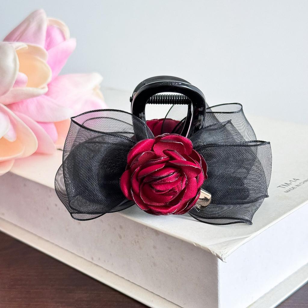 Elegant Rose Hair Clip In Mixed Material For Stylish Women Perfect For Spring 2024 Fashion