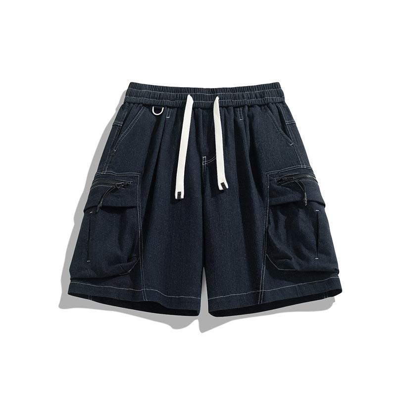 Men's Casual Shorts Men's Cropped Pants Men's Summer High Street Simple and Loose Multi-pocket Men's Pants.