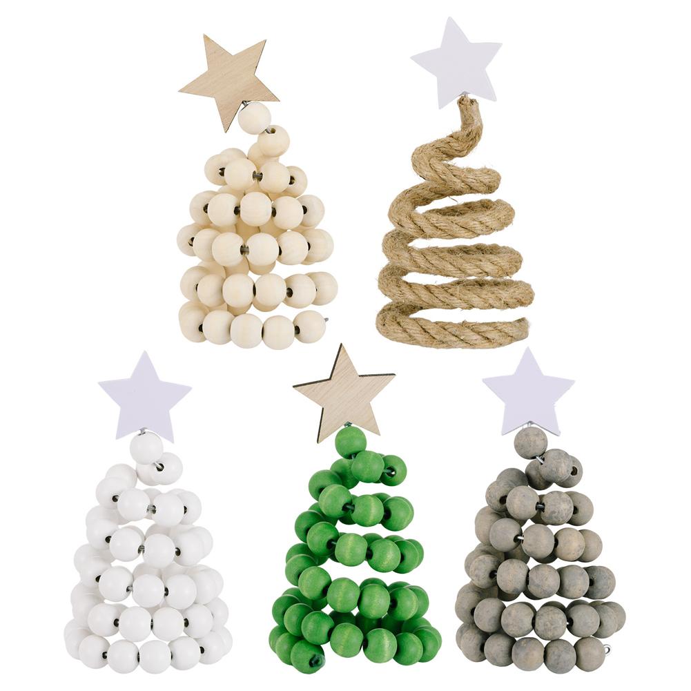 1PC New Christmas Decoration Creative Nordic Style Wooden Christmas Tree Desktop Ornament