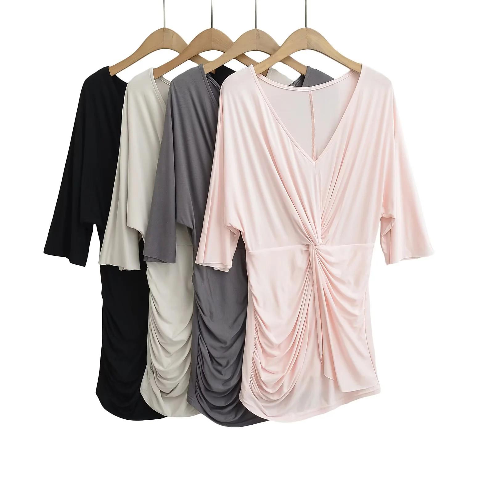 

Elegant Midi V-Neck Ruffled Bodycon Dress - Spring/Summer 2025 Collection Small темно-сірий