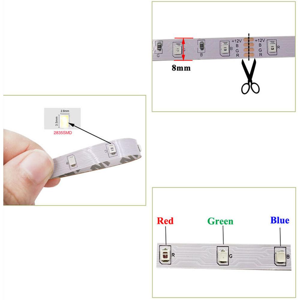 RGB Color Changing LED Strip Light Kit, Remote Control Waterproof Flexible Light Strips for Indoor Decor