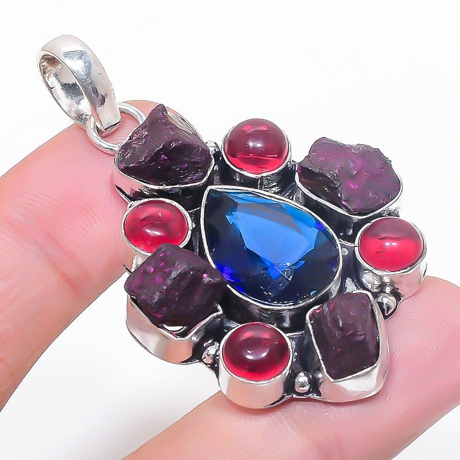 

Iolite Quartz Gemstone 925 Sterling Silver Jewelry Pendant 2.25