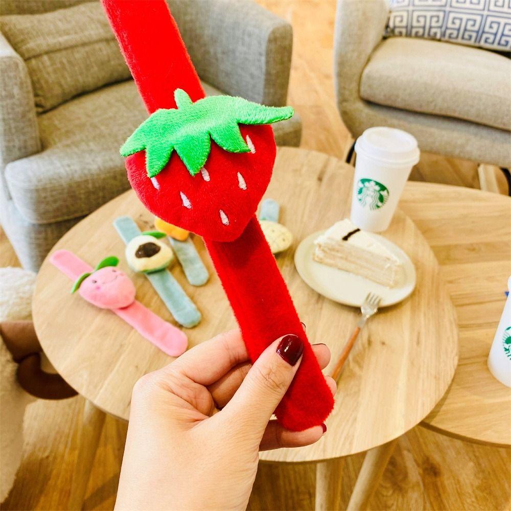 Pineapple Hand Clap Ring Strawberry Plush Slap Bracelet Kids Toys Clap Circle Toys  Party Supplies