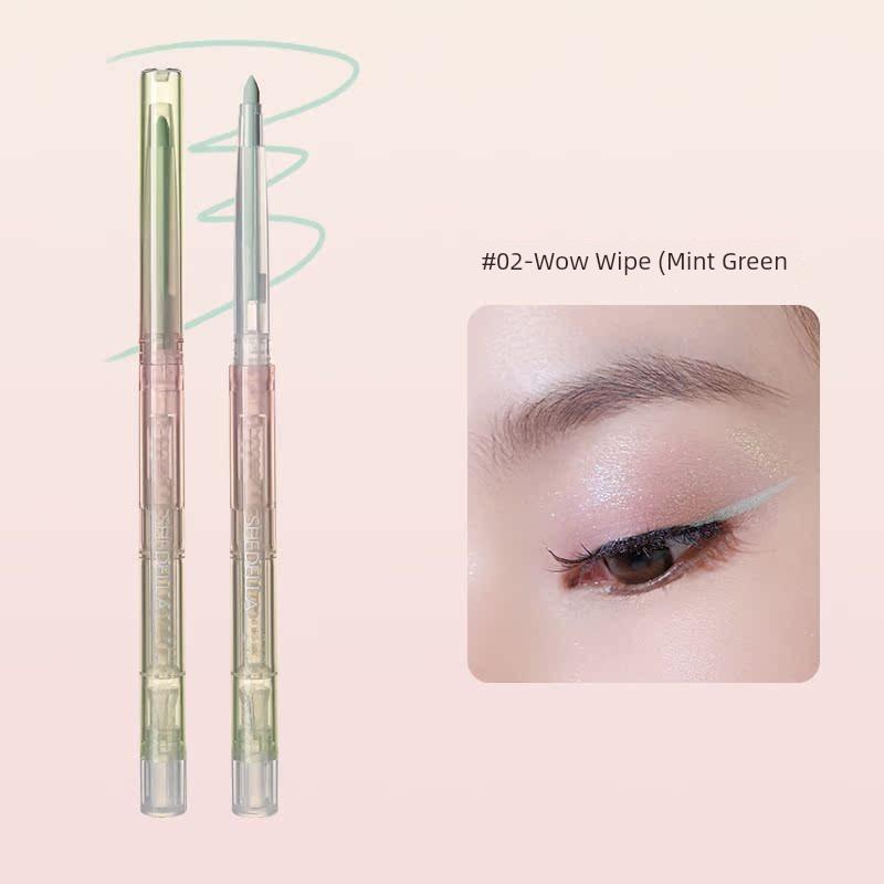 SHEDELLA Eyeliner Waterproof Long-Lasting Smudge-Free Eye Shadow Pen Student Novice Pink Purple Green 2 Pieces