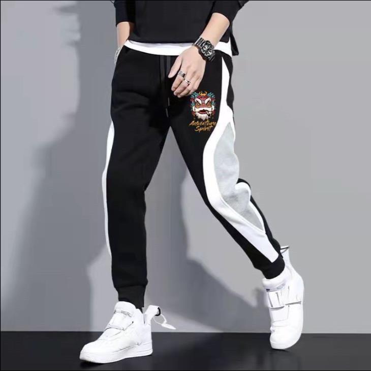 Spring Summer Men's Sports Pants Male Loose Fitting Leggings Patchwork Running Training Casual Pants Outfit Trouser