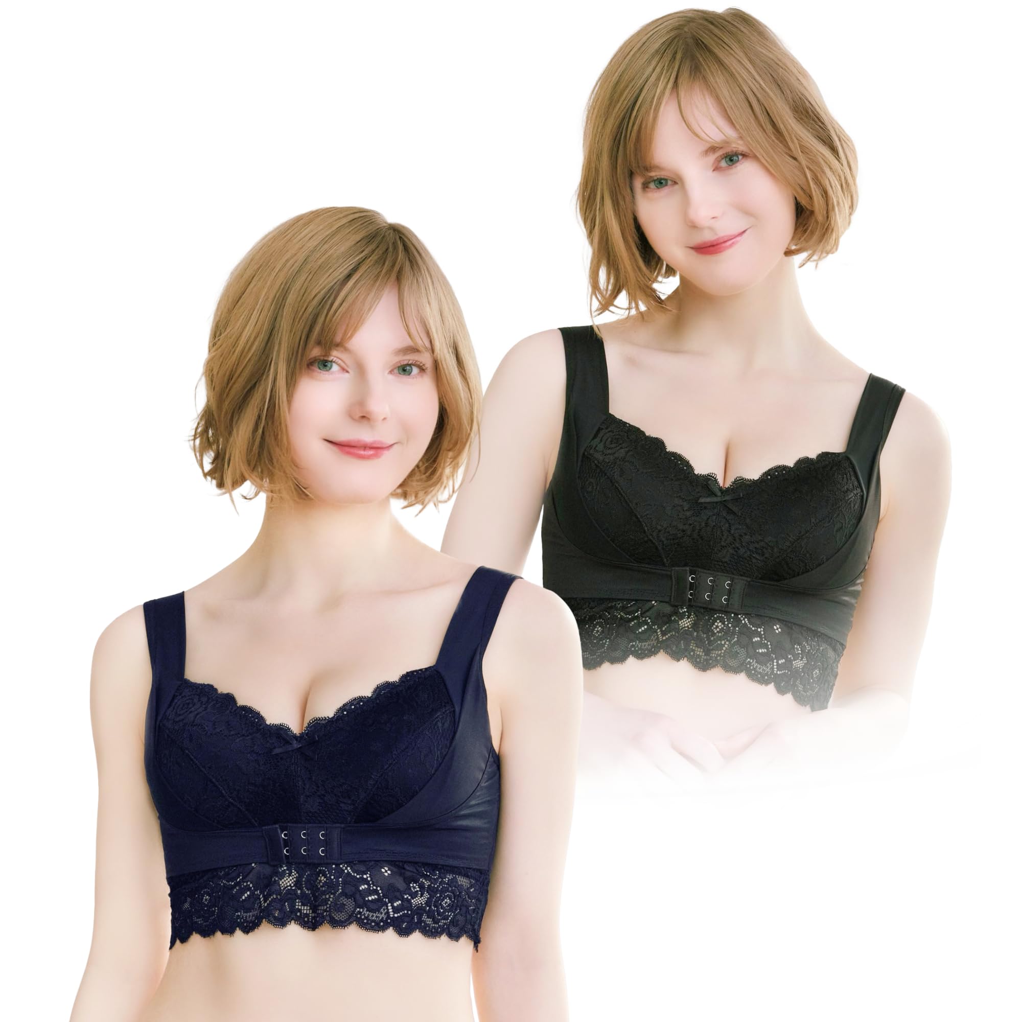 

Angelile Fluffy Room Set of 2 Bra, Black/Navy (M-L),