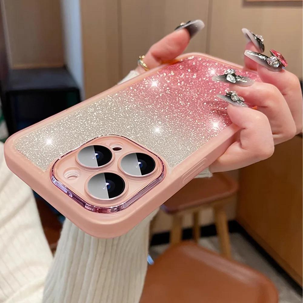 

For Realme 15 Pro 5G Glitter Full Lens Camera Protection Film Phone Case for OPPO Realme15 15pro Silicone Soft TPU Back Cover For Realme 15 pro 5G