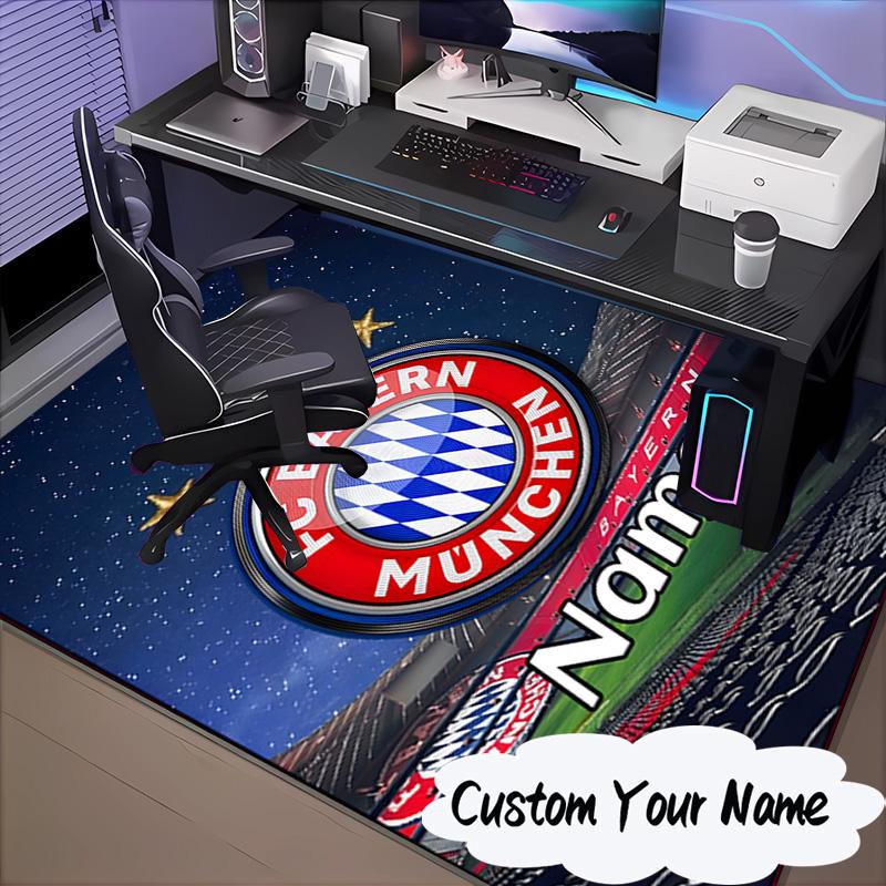 Custom Name Bayern Munich Fan Gear Rug for Living Room, Game Rooms, Office, Bedroom, Floor Mat Playful Design, fan gifts Christmas decor