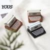 Place Card Holder Retro Wooden Typewriter Memo Clip, Vintage Desk Holder, Rustic Office Decor Decorative Message Photo Picture Stand for Home