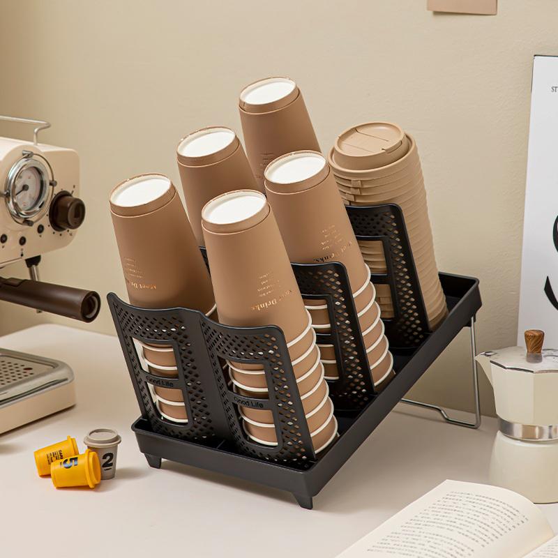 Soporte para vasos de papel multifuncional removible, estante de almacenamiento para tazas de café, rejilla para tazas