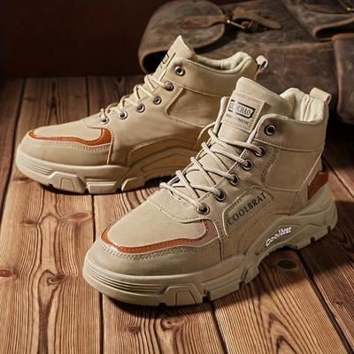 Knöchelhohe Arbeitsstiefel für Herren zum Schnüren – Atmungsaktives Netzfutter, Bequeme EVA-Innensohle, Runde Zehenpartie, Strapazierfähige PVC-Sohle, Lässiges Design in Volltonfarbe