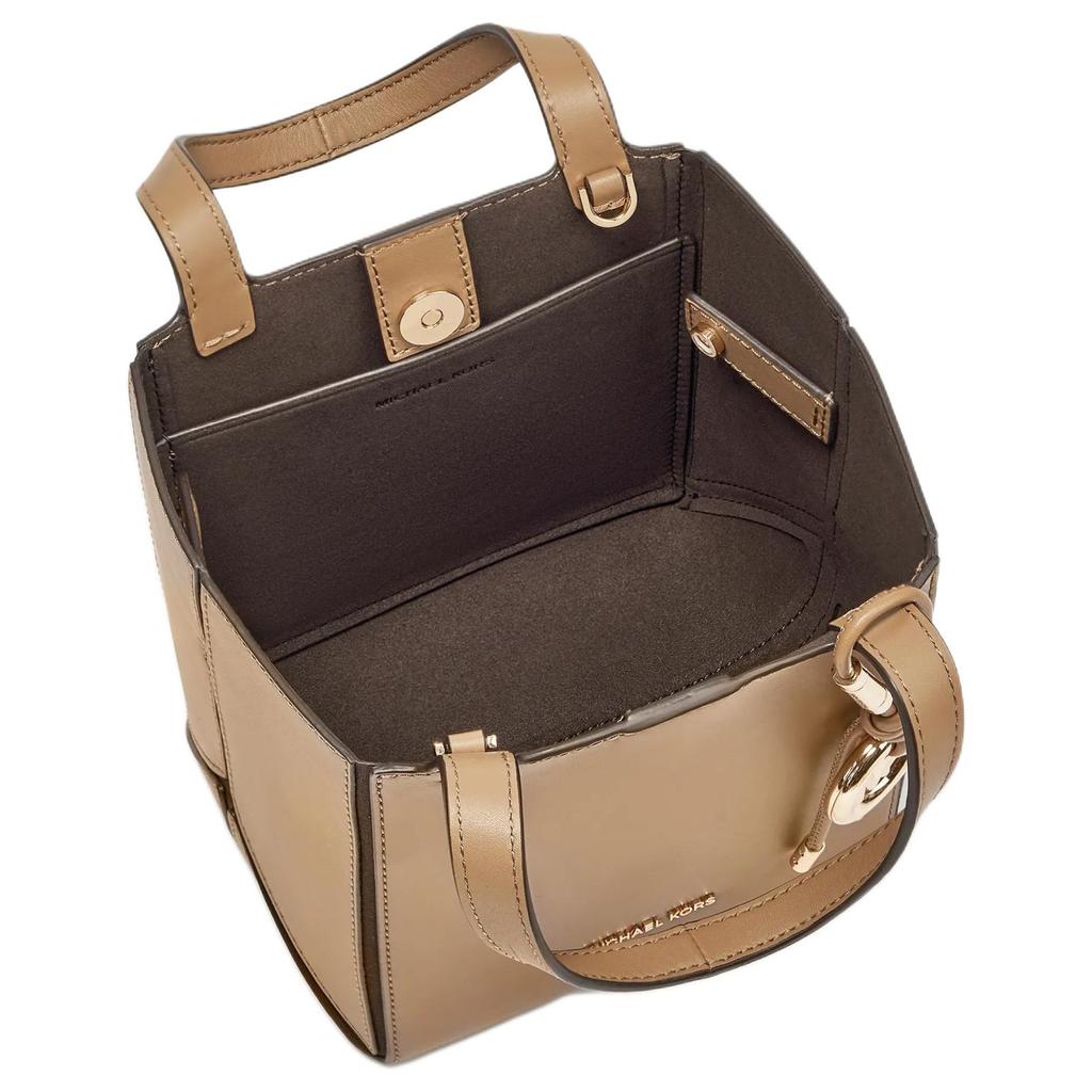 Michael Kors Jordi Logo Tote Bag With Metal Accents And Round Decorations Women Tote Bags Camel 30R6G9JT9L-BEIGE