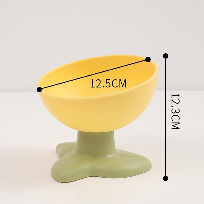 

Миска для кошек, Нескользящая Защита шеи Трехлепестковый цветок Наклонная Миска на высоких ножках, Интегрированная миска для воды и еды, Миска для собак жёлтый