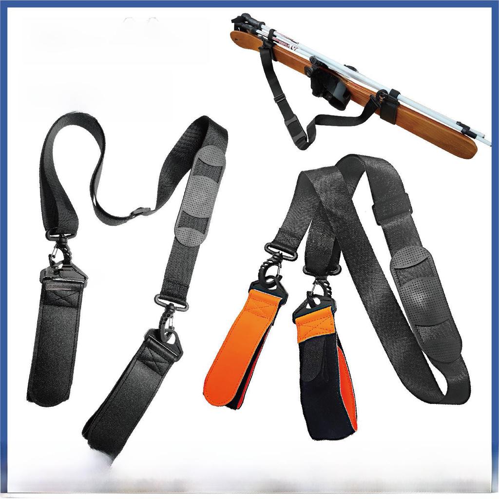Adjustable Leather Ski and Snowboard Bindings with Hand-Held Straps