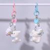 Aesthetic Keychains Purse Handbag Backpack Bag Pendant Charms Flocking Dog Keychains Charms Car Keyring for Women Girls